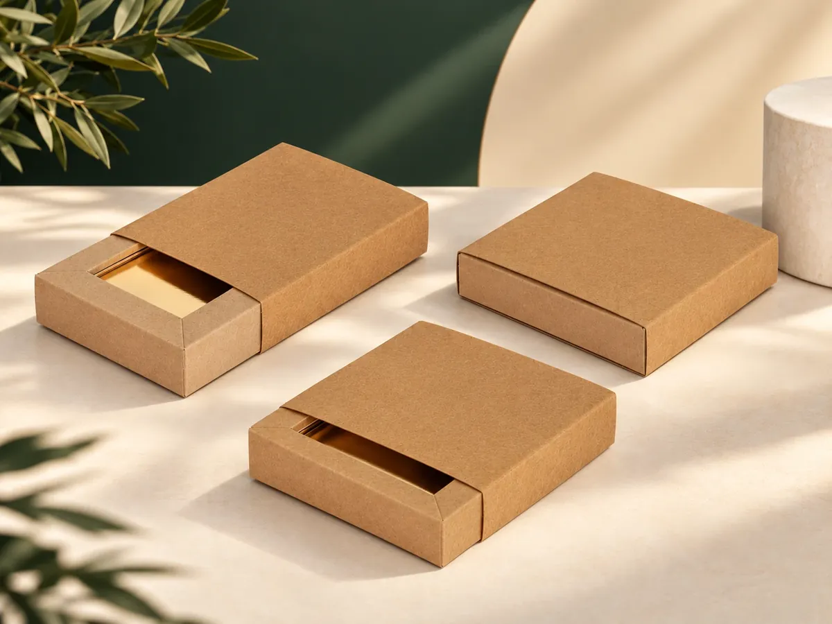 Scatole a cassetto in kraft con interno oro