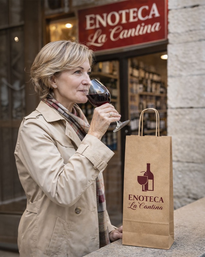 Shopper per bottiglie di vino