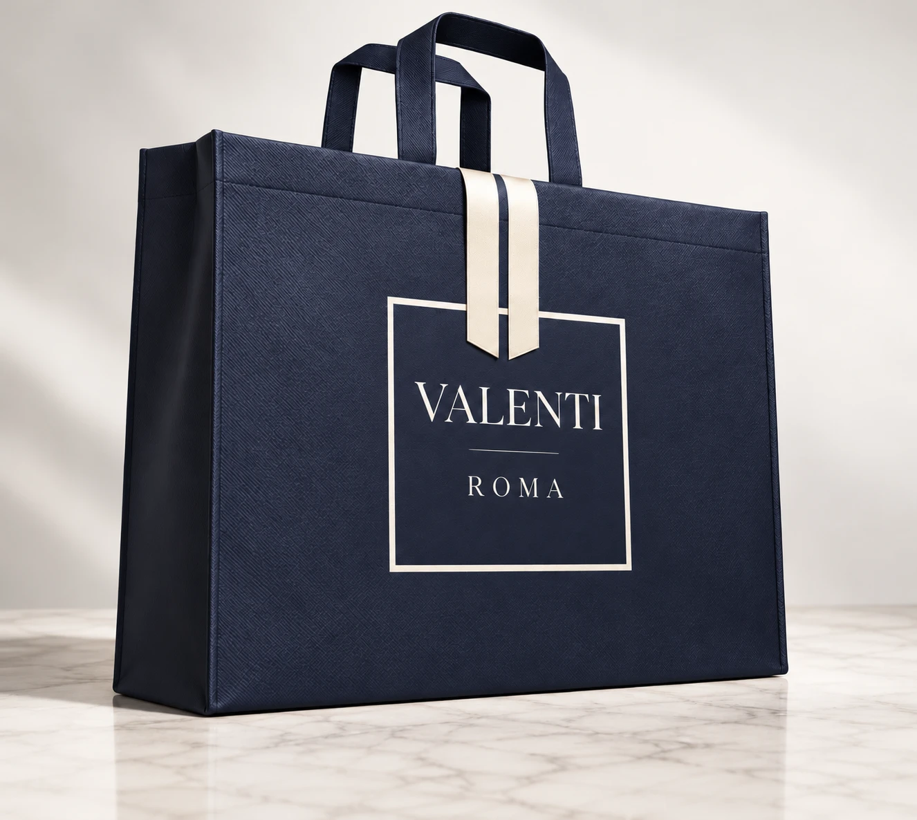 Shopper in TNT blu importata dalla Cina per grandi quantità